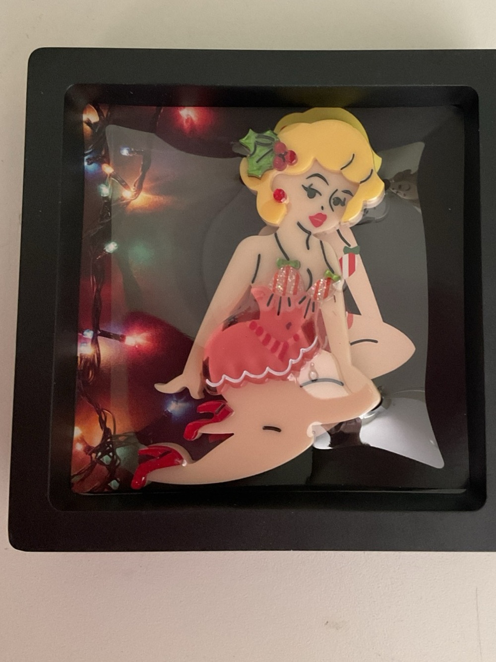 New in package “ 1st edition “Christmas Belle “Brooch by Lipstick & Chrome